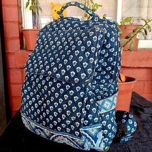 Vera Bradley Stylish Blue Patterned Backpack
